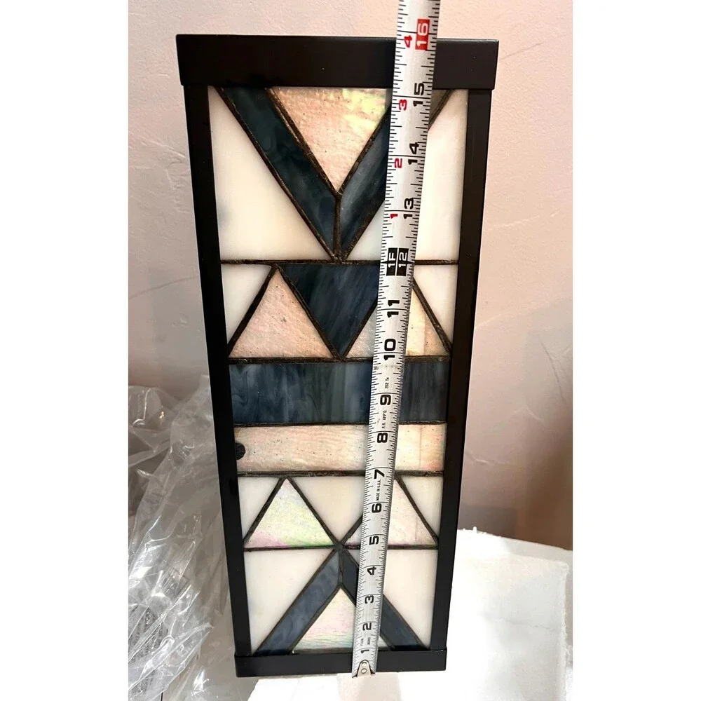 NIB River of Goods STAINED GLASS Outdoor Light Wall Sconce Fixture Iridescent